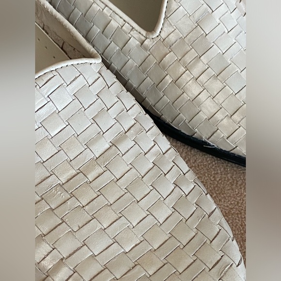 TROTTERS Liz Woven Leather Slip-On Loafers Bone Ivory White Narrow size 13AAA - Picture 11 of 14